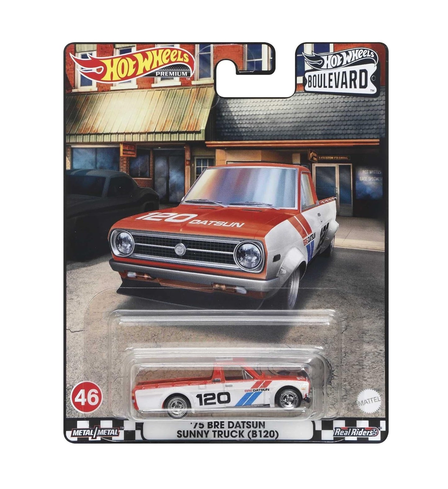 '75 BRE Datsun Sunny Truck (B120) #46 Boulevard Series - Hot Wheels Premium - Scala 1/64