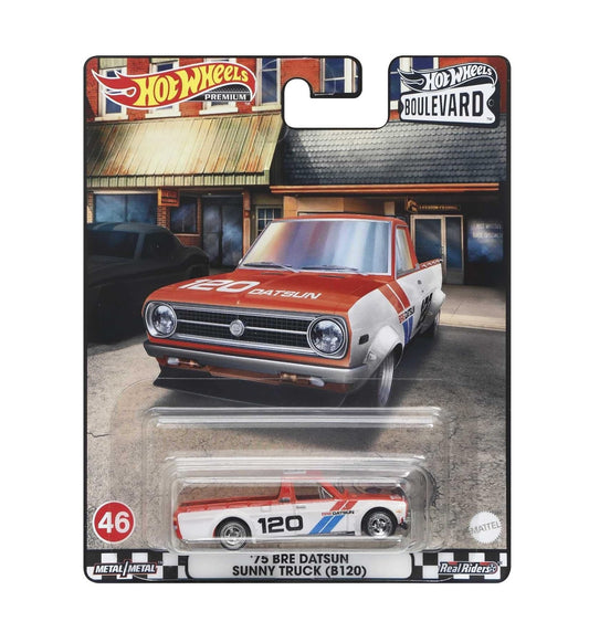'75 BRE Datsun Sunny Truck (B120) #46 Boulevard Series - Hot Wheels Premium - Scala 1/64
