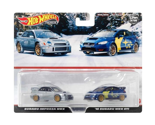 2-Pack Subaru Impreza WRX / '16 Subaru WRX STI - Hot Wheels Premium - Scala 1/64