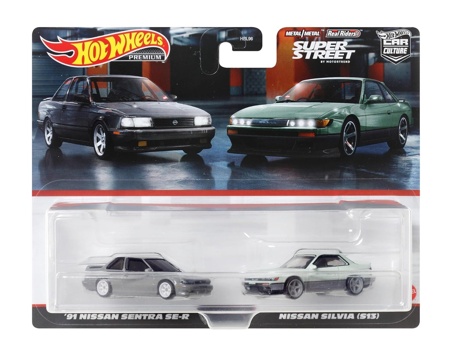 2-Pack '91 Nissan Sentra SE-R e Nissan Silvia (S13) - Hot Wheels Premium - Scala 1/64