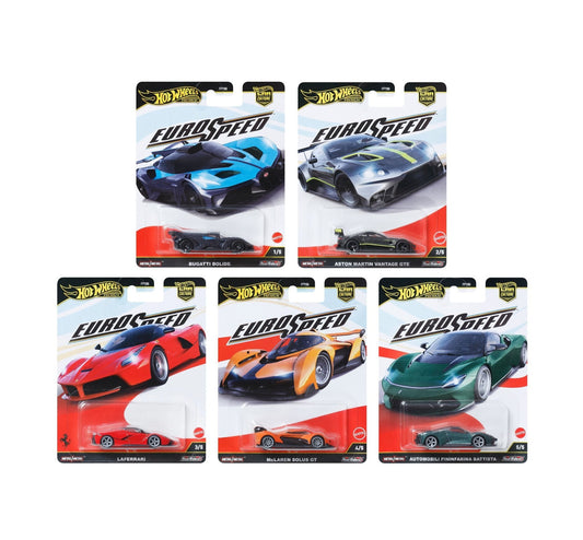 Set 5 Modelli - Series Euro Speed - Car Culture - Hot Wheels Premium - Scala 1/64