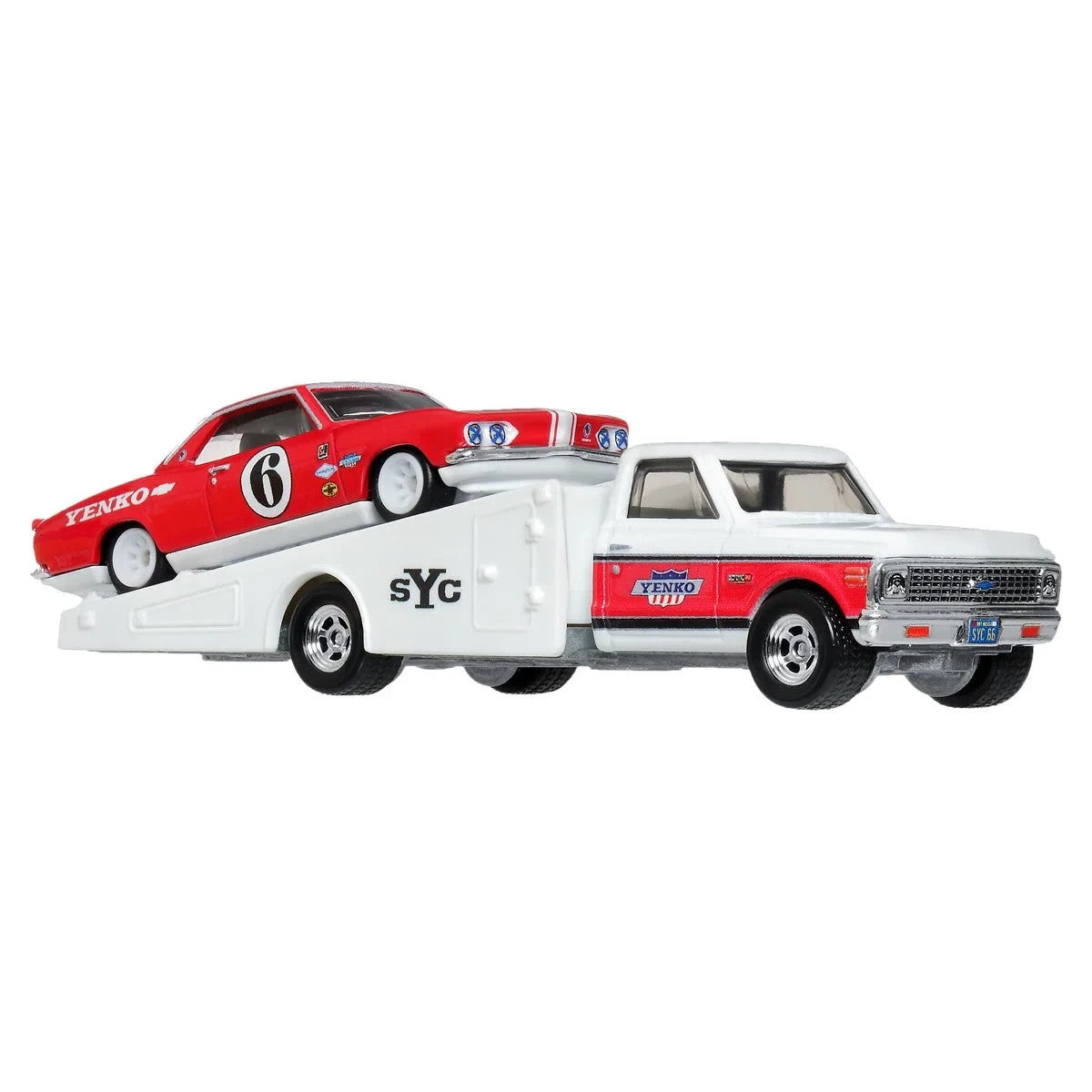 '66 Chevrolet Corvair Yenko Stinger + '72 Chevy Ramp Truck - Series Car Culture Team Transport - Hot Wheels Premium - Scala 1/64
