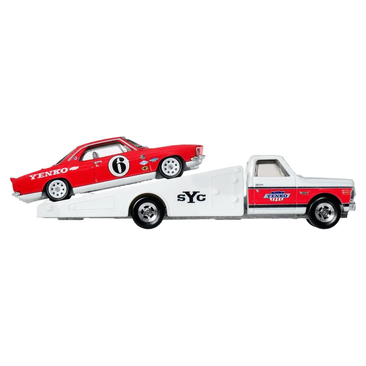 '66 Chevrolet Corvair Yenko Stinger + '72 Chevy Ramp Truck - Series Car Culture Team Transport - Hot Wheels Premium - Scala 1/64