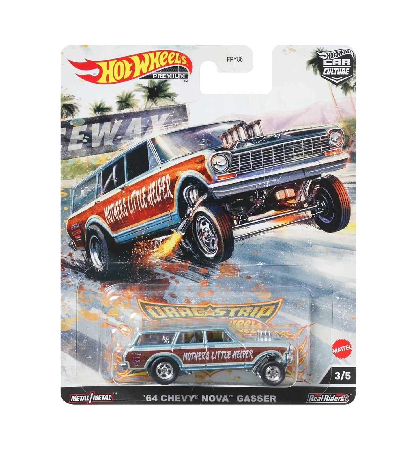 '64 Chevy Nova Gasser - Series Car Culture Drag Strip - Hot Wheels Premium - Scala 1/64