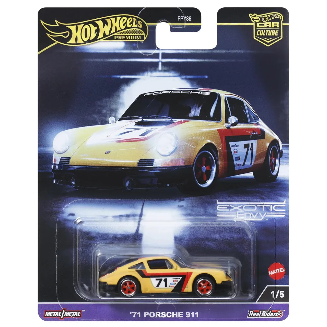 1971 Porsche 911 Yellow - Series Car Culture - Hot Wheels Premium - Scala 1/64