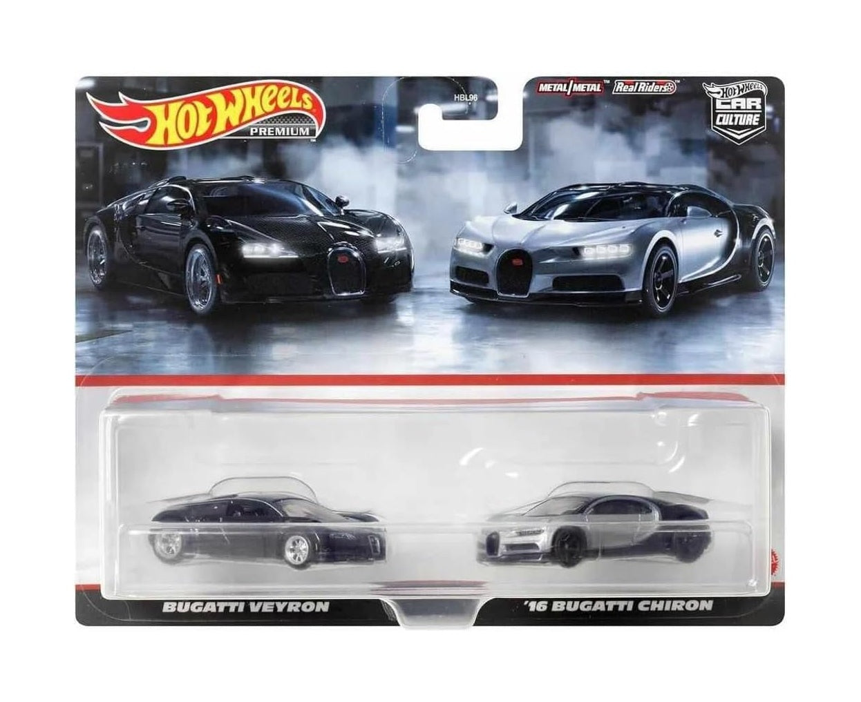 2-Pack Bugatti Veyron and 16' Bugatti Chiron - Hot Wheels Premium - Scala 1/64