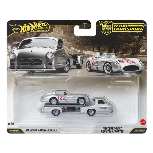 Mercedes-Benz 300 SLR + Renntransporter - Series Car Culture Team Transport - Hot Wheels Premium - Scala 1/64