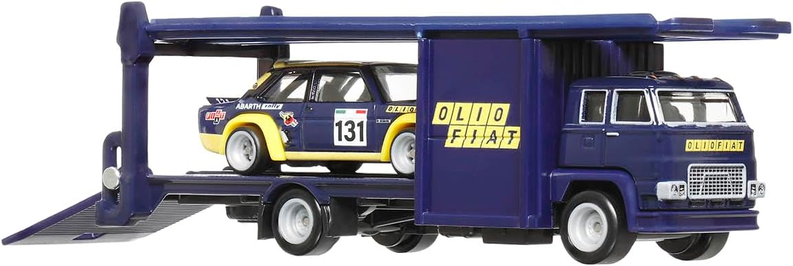 Fiat 131 Abarth Second Story Lorry - Series Car Culture Team Transport - Hot Wheels Premium - Scala 1/64