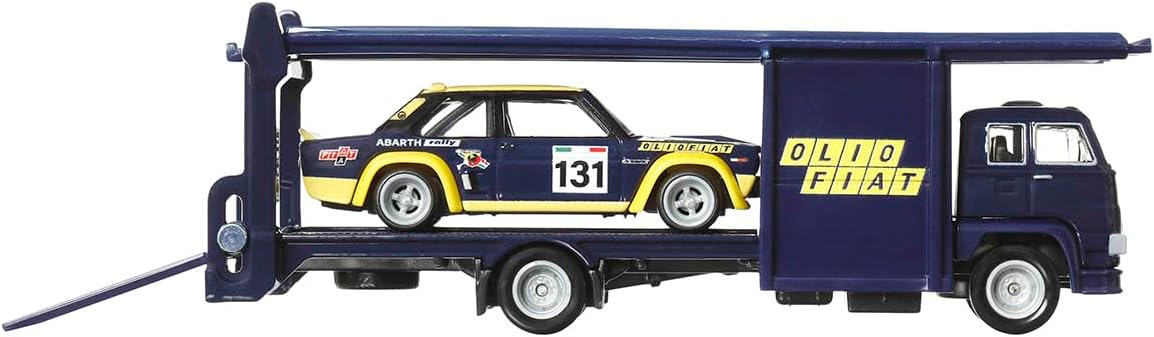 Fiat 131 Abarth Second Story Lorry - Series Car Culture Team Transport - Hot Wheels Premium - Scala 1/64