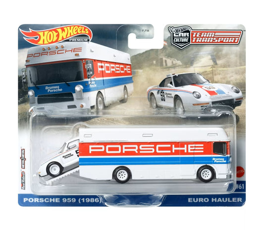 Porsche 959 (1986) + Euro Hauler - Series Car Culture Team Transport - Hot Wheels Premium - Scala 1/64