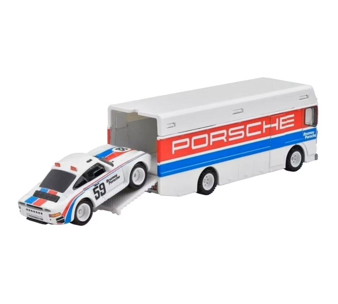 Porsche 959 (1986) + Euro Hauler - Series Car Culture Team Transport - Hot Wheels Premium - Scala 1/64