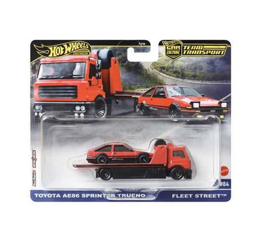 Toyota AE86 Sprinter Trueno + Fleet Street - Series Car Culture Team Transport - Hot Wheels Premium - Scala 1/64
