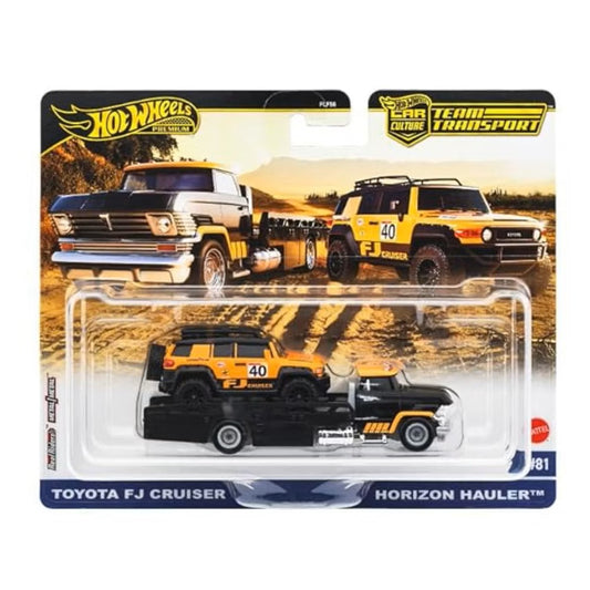 Toyota FJ Cruiser + Horizon Hauler - Series Car Culture Team Transport - Hot Wheels Premium - Scala 1/64