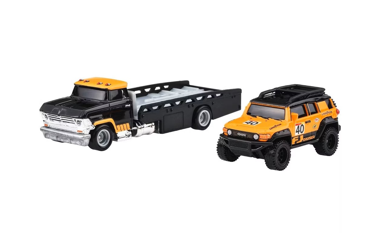 Toyota FJ Cruiser + Horizon Hauler - Series Car Culture Team Transport - Hot Wheels Premium - Scala 1/64