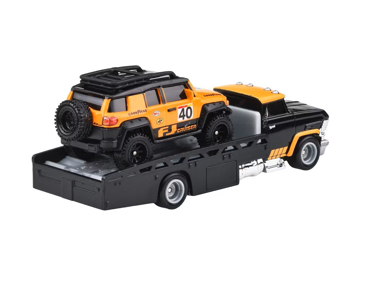 Toyota FJ Cruiser + Horizon Hauler - Series Car Culture Team Transport - Hot Wheels Premium - Scala 1/64