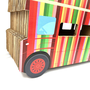 Tiragraffi Gatto a forma di London Bus a strisce foto 07