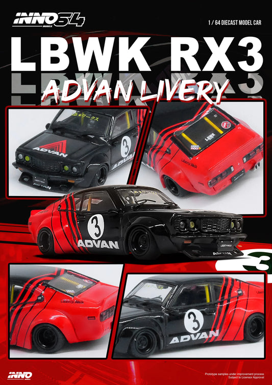 LBWK Mazda RX3 Savanna *Advan Livery* - INNO64 - Scala 1/64 IN64-LBWKRX3-02