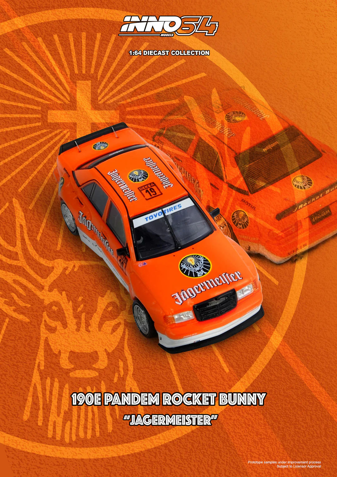 Mercedes 190E Pandem Rocket Bunny Jäegermeister - INNO64 - Scala 1/64 IN64-190EP-JGMT