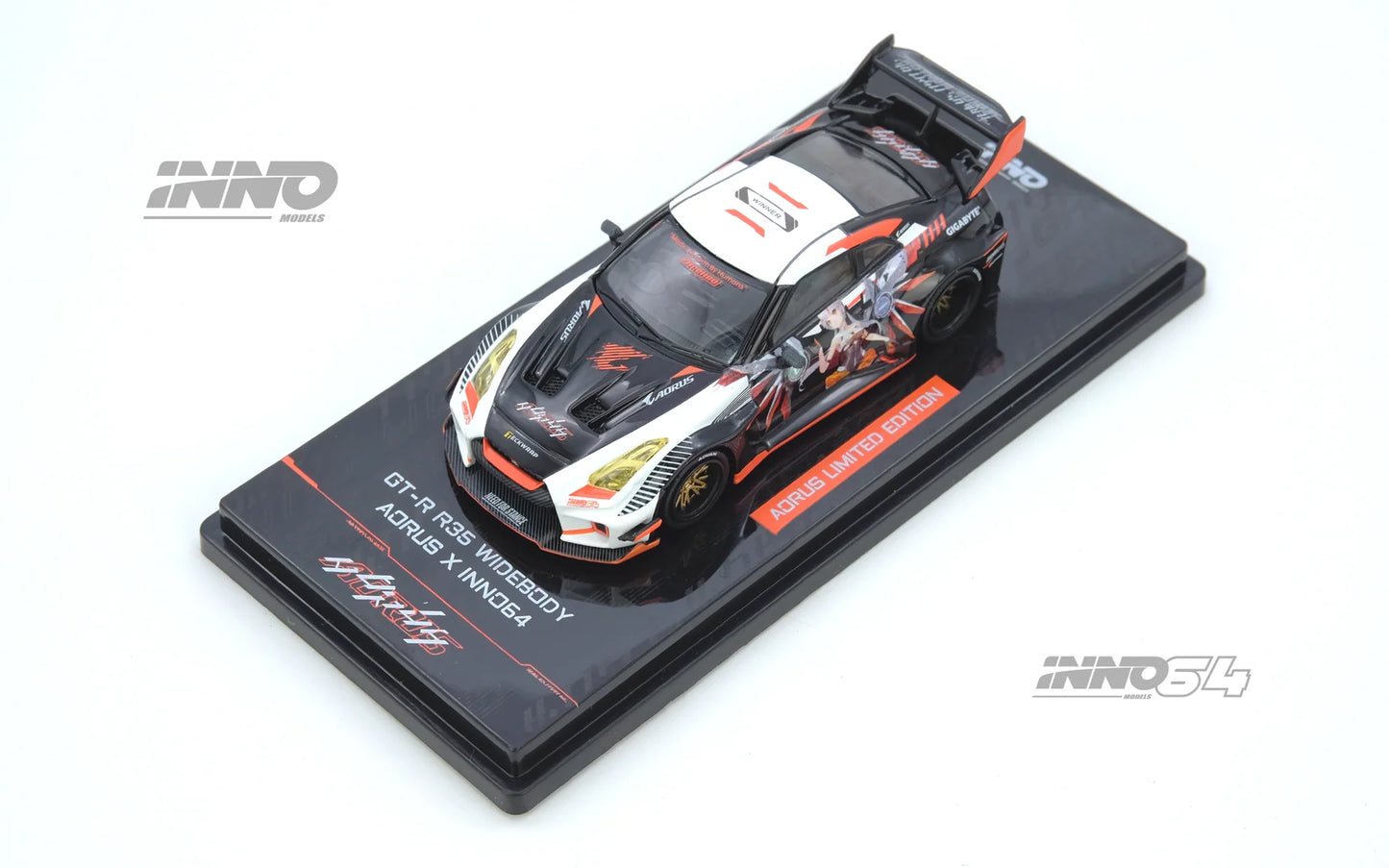 Nissan GT-R R35 Aorus x Inno64 Widebody Limited Edition - INNO64 - Scala 1/64 IN64-R35LB-AORUS