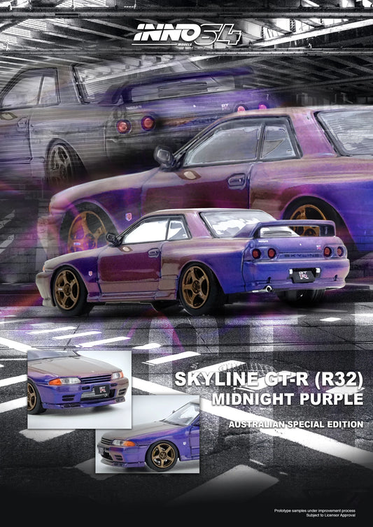 Nissan Skyline GT-R (R32) Midnight Purple Metallic "Australian Special Edition" - INNO64 - Scala 1/64 IN64-R32-MP-AS
