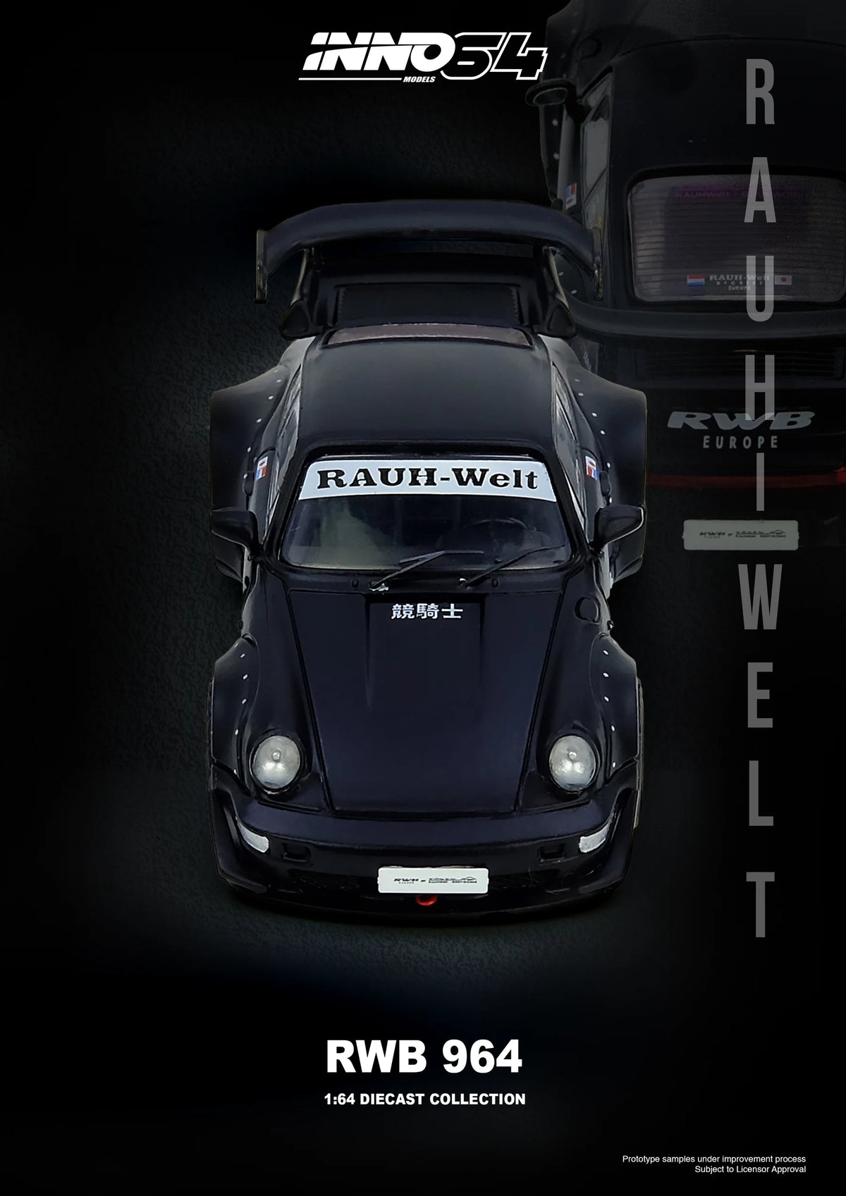 Porsche RWB 964 Black Matt - INNO64 - Scala 1/64 IN64-RWB964-BM
