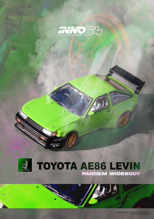 Toyota AE86 Levin "Pandem Rocket Bunny" Green - INNO64 - Scala 1/64 IN64-AE86PL-GRN
