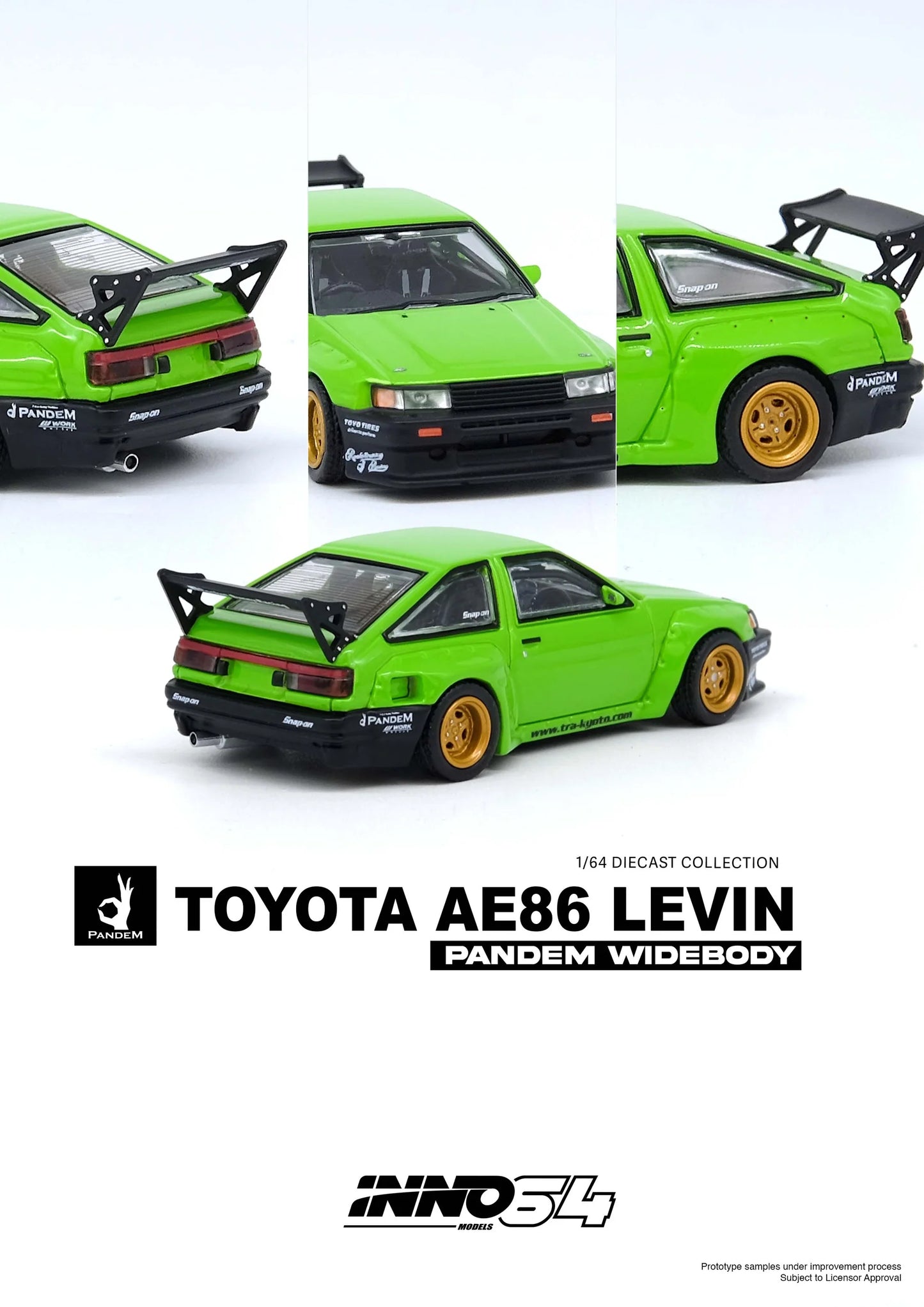 Toyota AE86 Levin "Pandem Rocket Bunny" Green - INNO64 - Scala 1/64 IN64-AE86PL-GRN