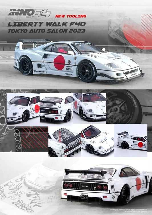 LBWK Ferrari F40 White Tokyo Auto Salon 2023 - INNO64 - Scala 1/64 IN64-LBWKF40-TAS23