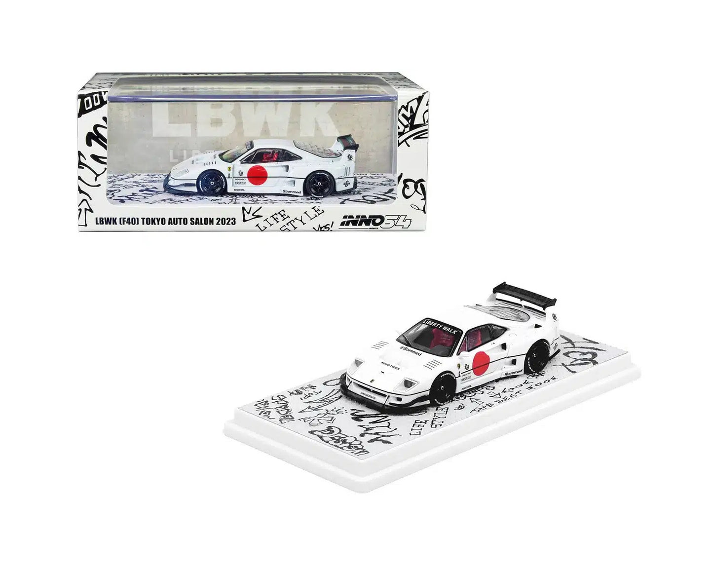 LBWK Ferrari F40 White Tokyo Auto Salon 2023 - INNO64 - Scala 1/64 IN64-LBWKF40-TAS23