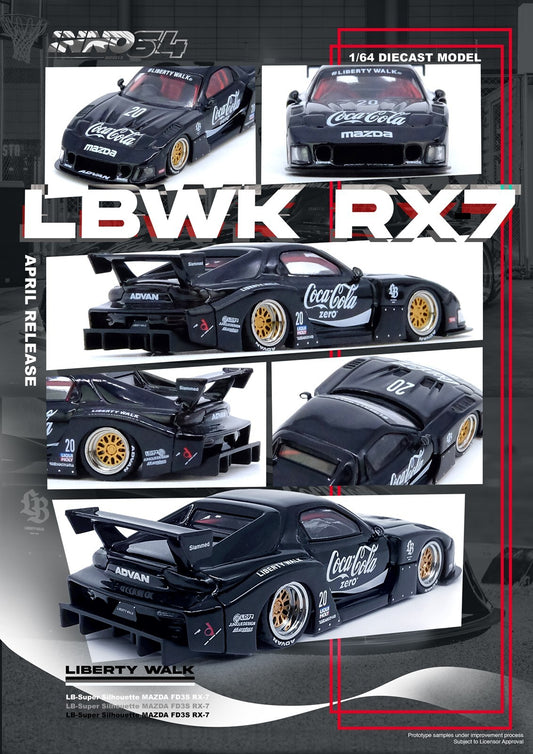 Mazda RX7 (FD3S) LB-Super-Silhouette "Coca-Cola Zero" Black - INNO64 - Scala 1/64 IN64-LBWK-RX7-01