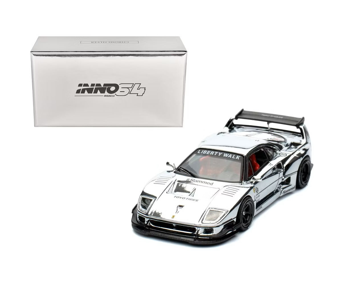 LBWK Ferrari F40 Chrome Silver - INNO64 - Scala 1/64 IN64-LBWKF40-CHS