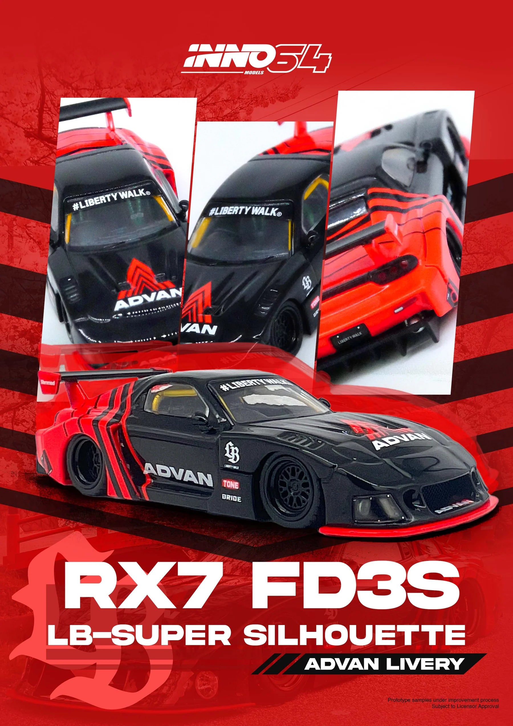 Mazda RX7 (FD3S) LBWK LB Super Silhouette *Advan Livery* - INNO64 - Sc ...
