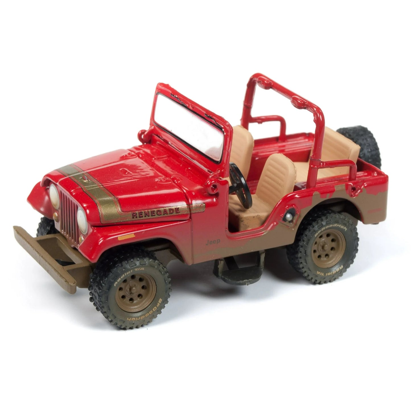 Jeep CJ-5 Renegade Dirty Version Red & 1950 Chevrolet Suburban 3100 Dirty Version Black - Johnny Lightning - Scala 1/64