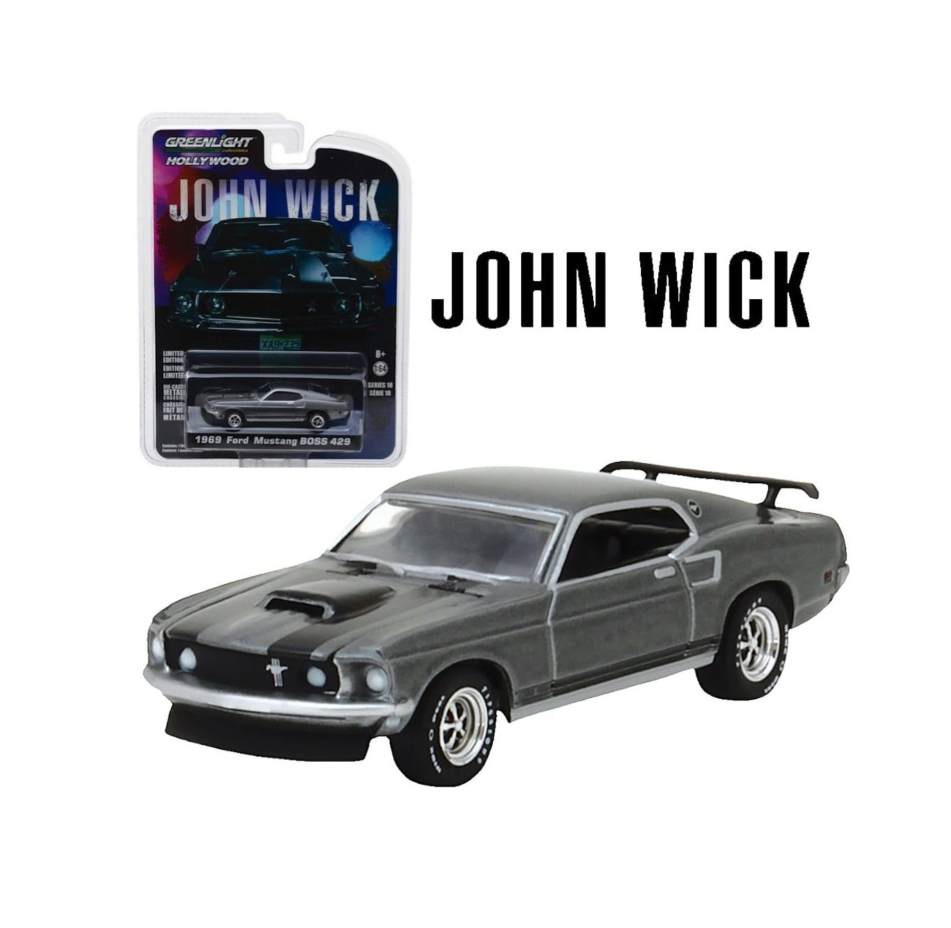 John Wick (2014) Movie 1969 Ford Mustang Boss 429 - Greenlight - Scala 1/64