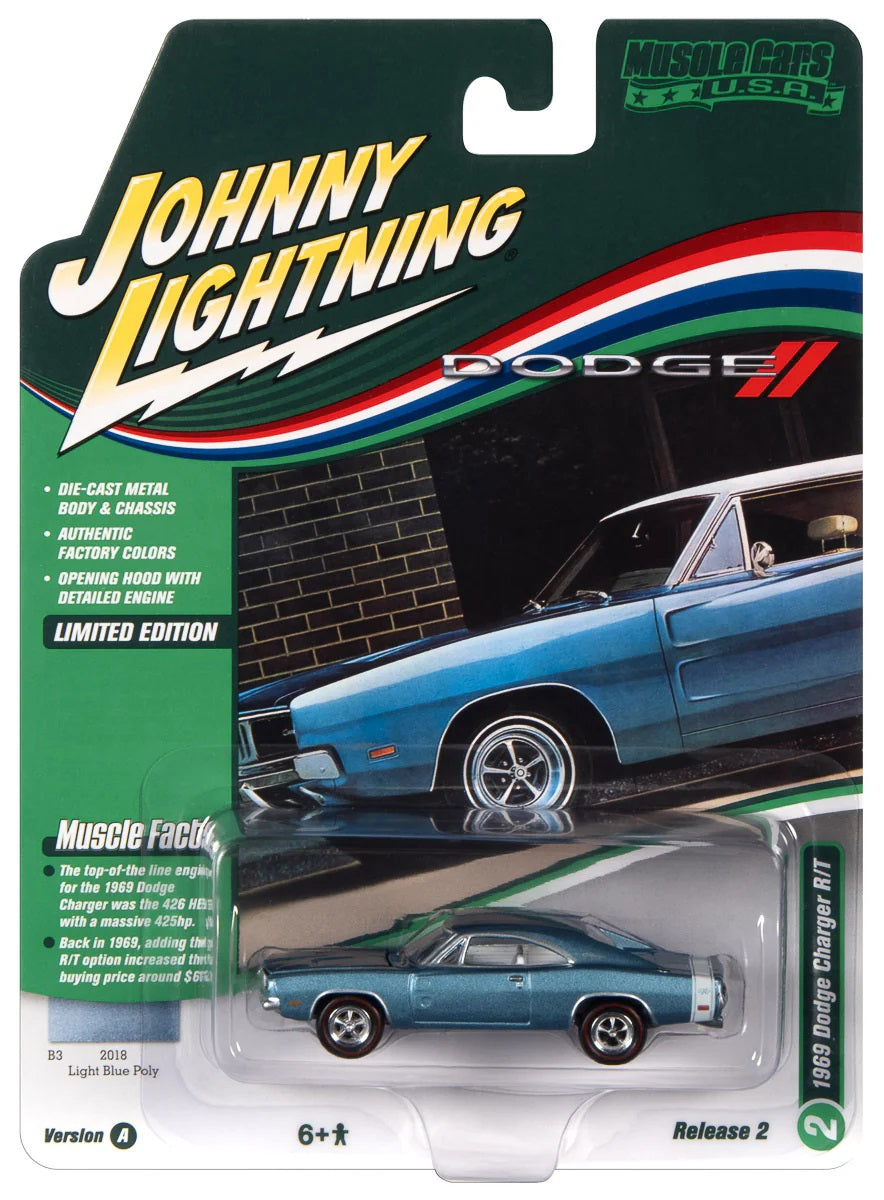 Dodge Charger R/T 1969 Blue - Johnny Lightning - Scala 1/64