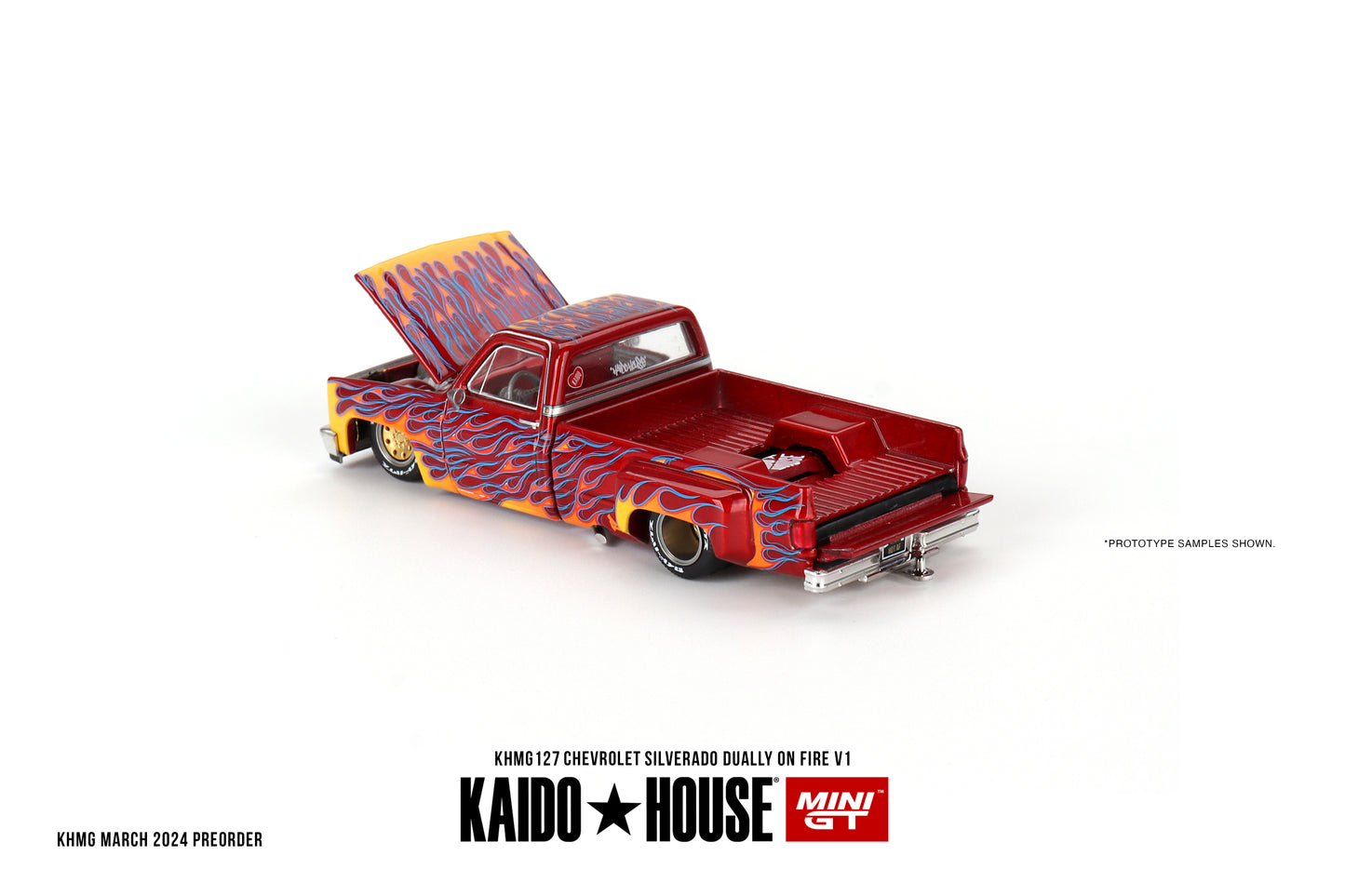 Chevrolet Silverado Dually on Fire V1 - KAIDO HOUSE Mini GT - Scala 1/64 KHMG127