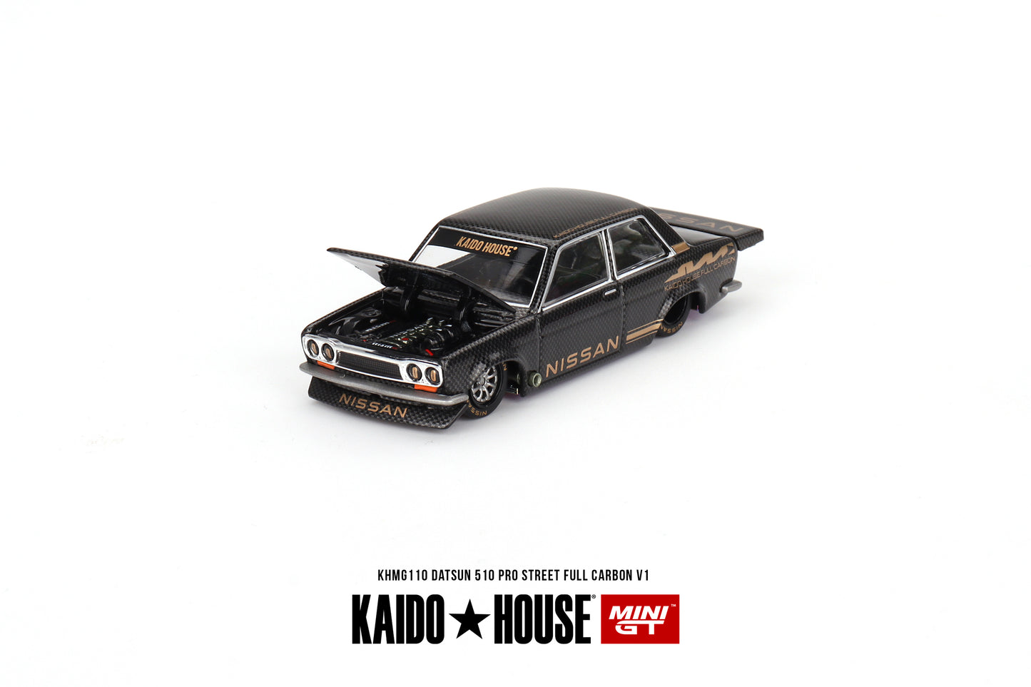 Datsun 510 Pro Street Full Carbon V1 - KAIDO HOUSE Mini GT - Scala 1/64 KHMG110