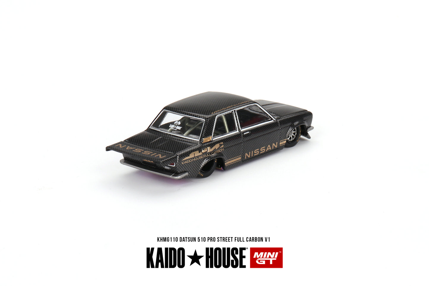 Datsun 510 Pro Street Full Carbon V1 - KAIDO HOUSE Mini GT - Scala 1/64 KHMG110