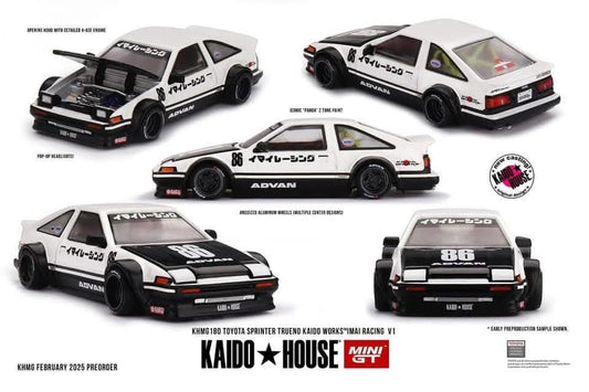 Mini GT Kaido House - Toyota Sprinter Trueno Kaido House IMAI Racing V1 1983 - Scala 1/64 KHMG180