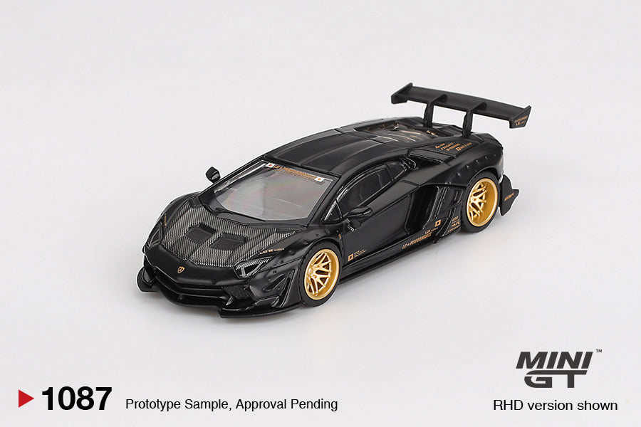 LB★WORKS Lamborghini Aventador Limited Edition Matte Black - Mini Gt - Scala 1/64 MGT01087-L