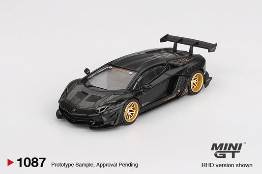 LB★WORKS Lamborghini Aventador Limited Edition Matte Black - Mini Gt - Scala 1/64 MGT01087-L