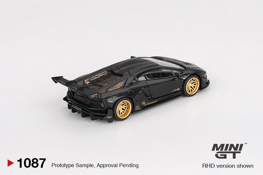 LB★WORKS Lamborghini Aventador Limited Edition Matte Black - Mini Gt - Scala 1/64 MGT01087-L
