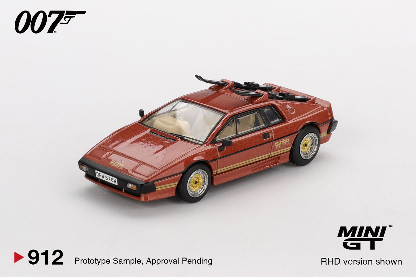 Lotus Esprit Turbo "For Your Eyes Only" 007 James Bond - Mini GT - Scala 1-64 MGT00912-007E English Packaging