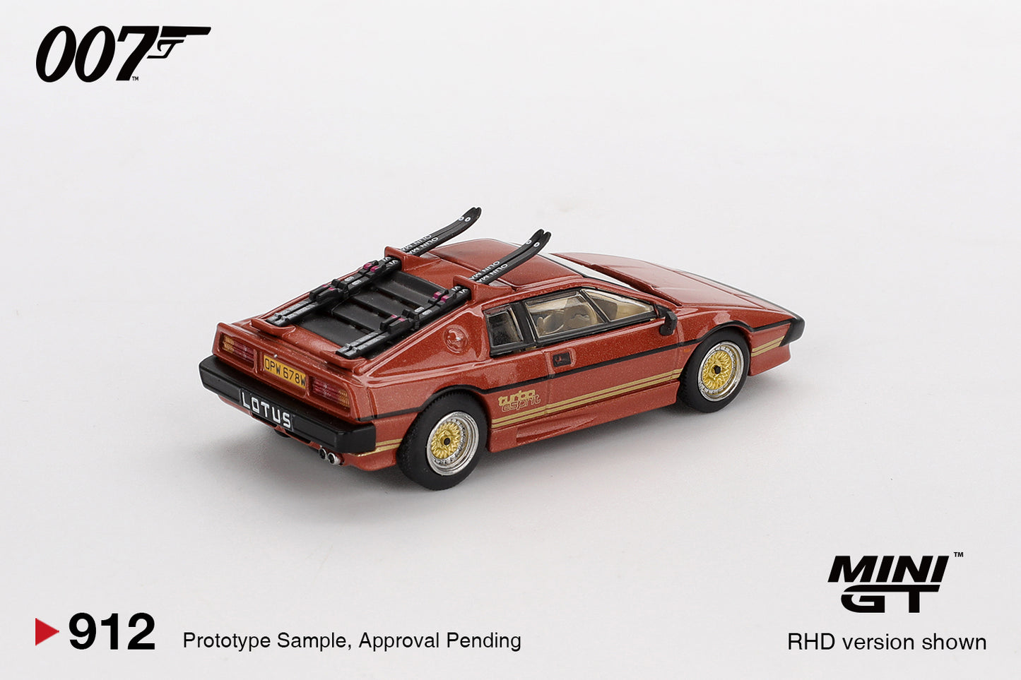 Lotus Esprit Turbo "For Your Eyes Only" 007 James Bond - Mini GT - Scala 1-64 MGT00912-007E English Packaging