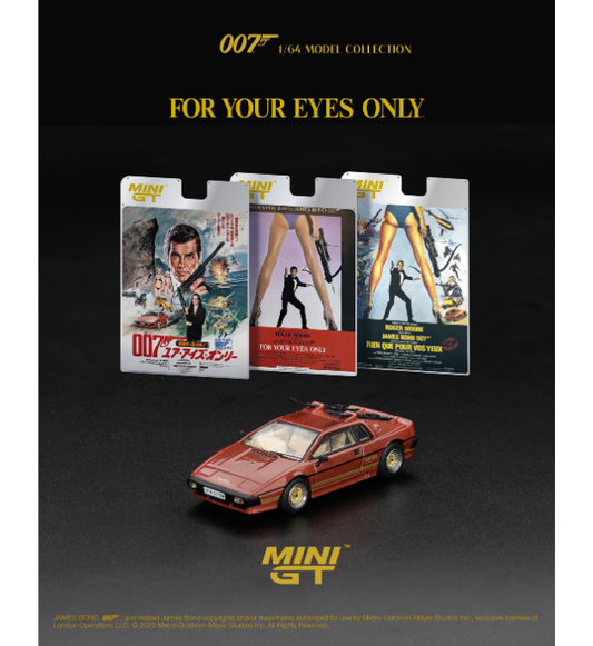 Lotus Esprit Turbo "For Your Eyes Only" 007 James Bond - Mini GT - Scala 1-64 MGT00912-007F French Packaging