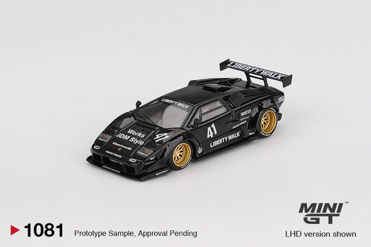 Lamborghini Countach LB-WORKS Black - Mini GT - Scala 1/64 MGT01081-L