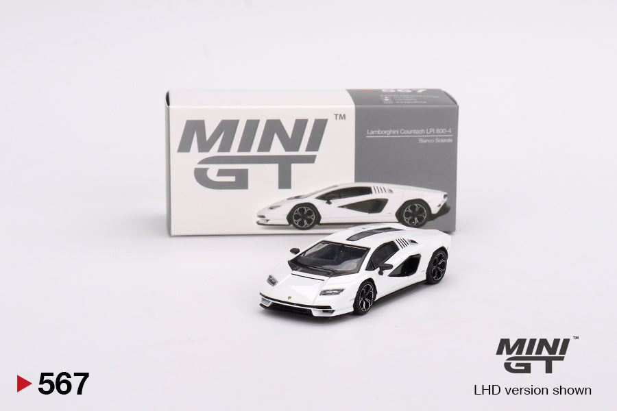 Lamborghini Countach LPI 800-4 Bianco Siderale LHD - Mini GT - Scala 1/64 MGT00567