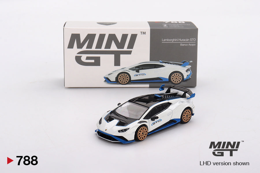 Lamborghini Huracán STO Bianco Asopo - Mini GT - Scala 1/64 MGT00788-L