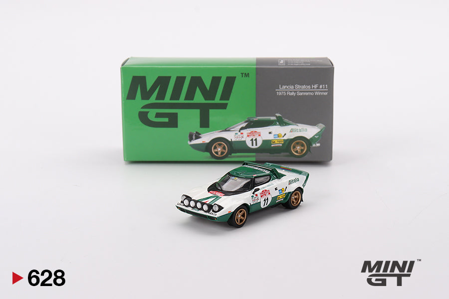 Lancia Stratos HF 1975 Rally Sanremo Winner #11 - Mini GT - Scala 1/64 MGT00628