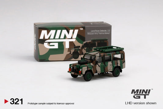 Land Rover Defender 110 1991 Safari Rally Martini Racing Vehículo de apoyo LDH - Mini GT - Escala 1/64